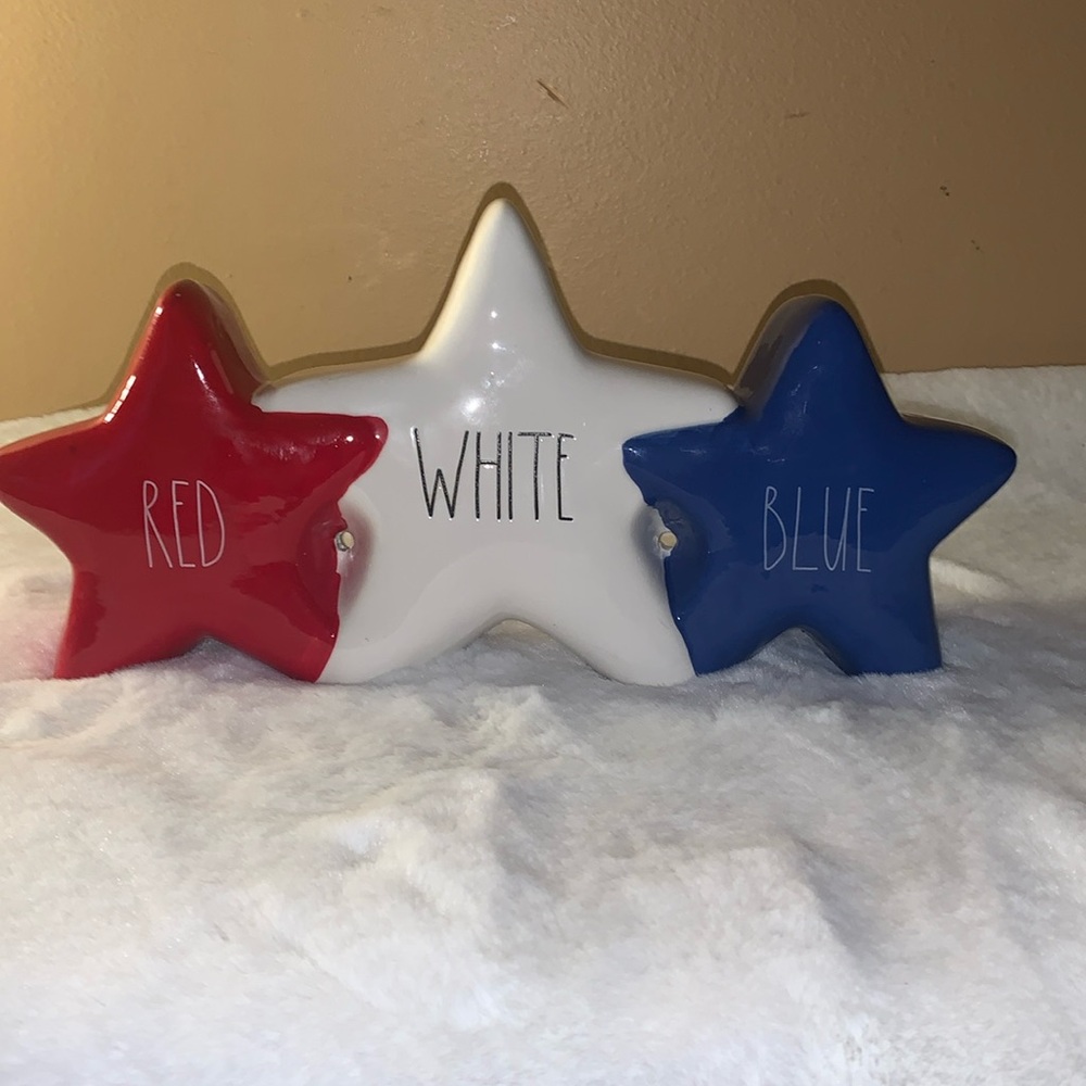 🪻 Rae Dunn Artisan Collection Red, White, Blue Star Decor America USA NWOT - Picture 9 of 9
